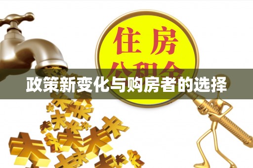 裕民政策新变化与购房者的选择