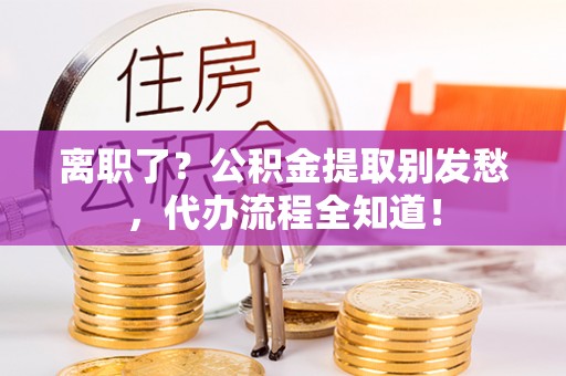 裕民离职了？公积金提取别发愁，代办流程全知道！