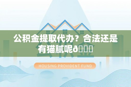 裕民公积金提取代办？合法还是有猫腻呢😏